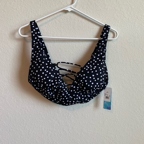 Beach Betty Bathing Suit Top size Small. Polka DotBlack & White. NWT - Picture 6 of 13